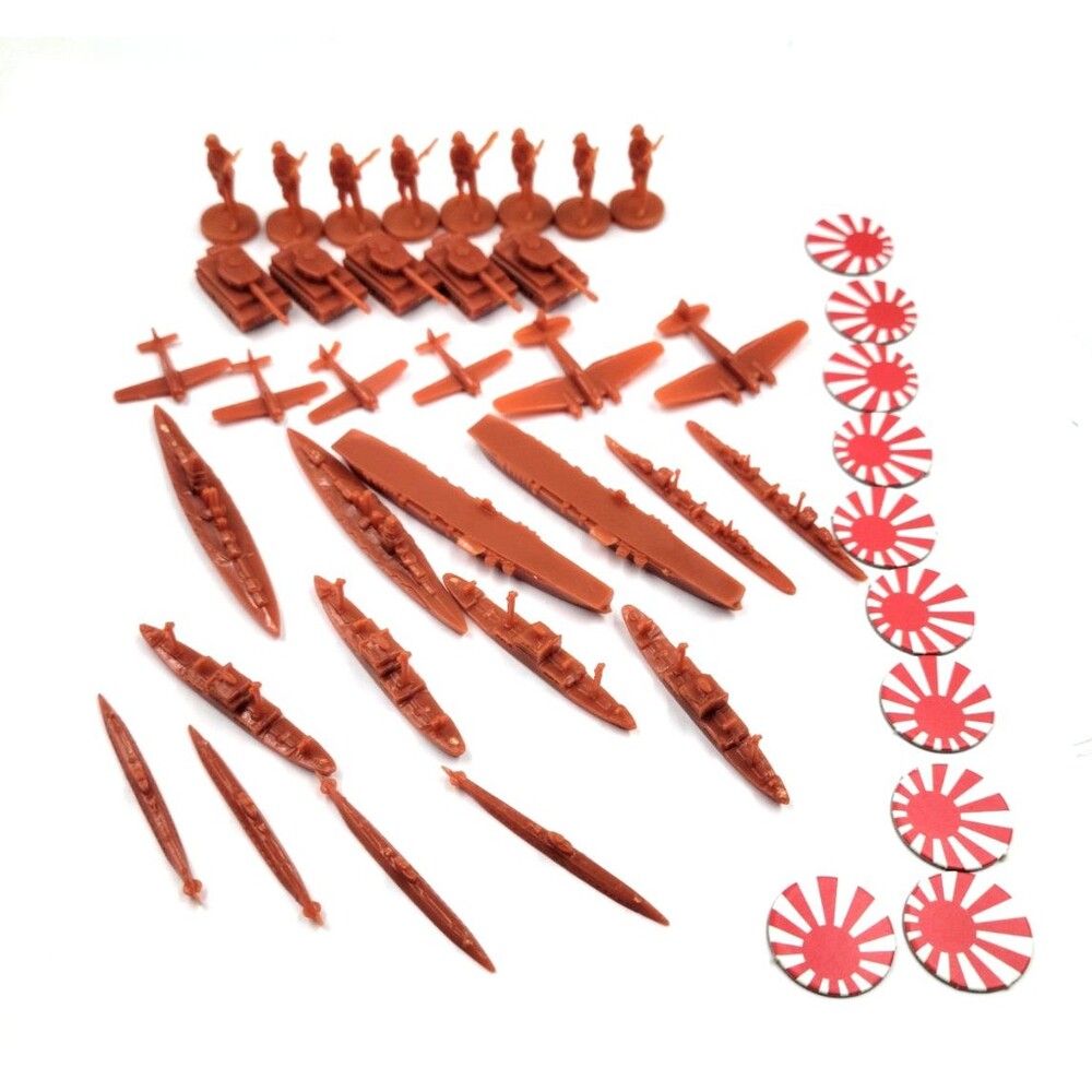 Axis & Allies 1941 Replacement Parts JAPAN 42 Pieces & Markers 2012 Board Game